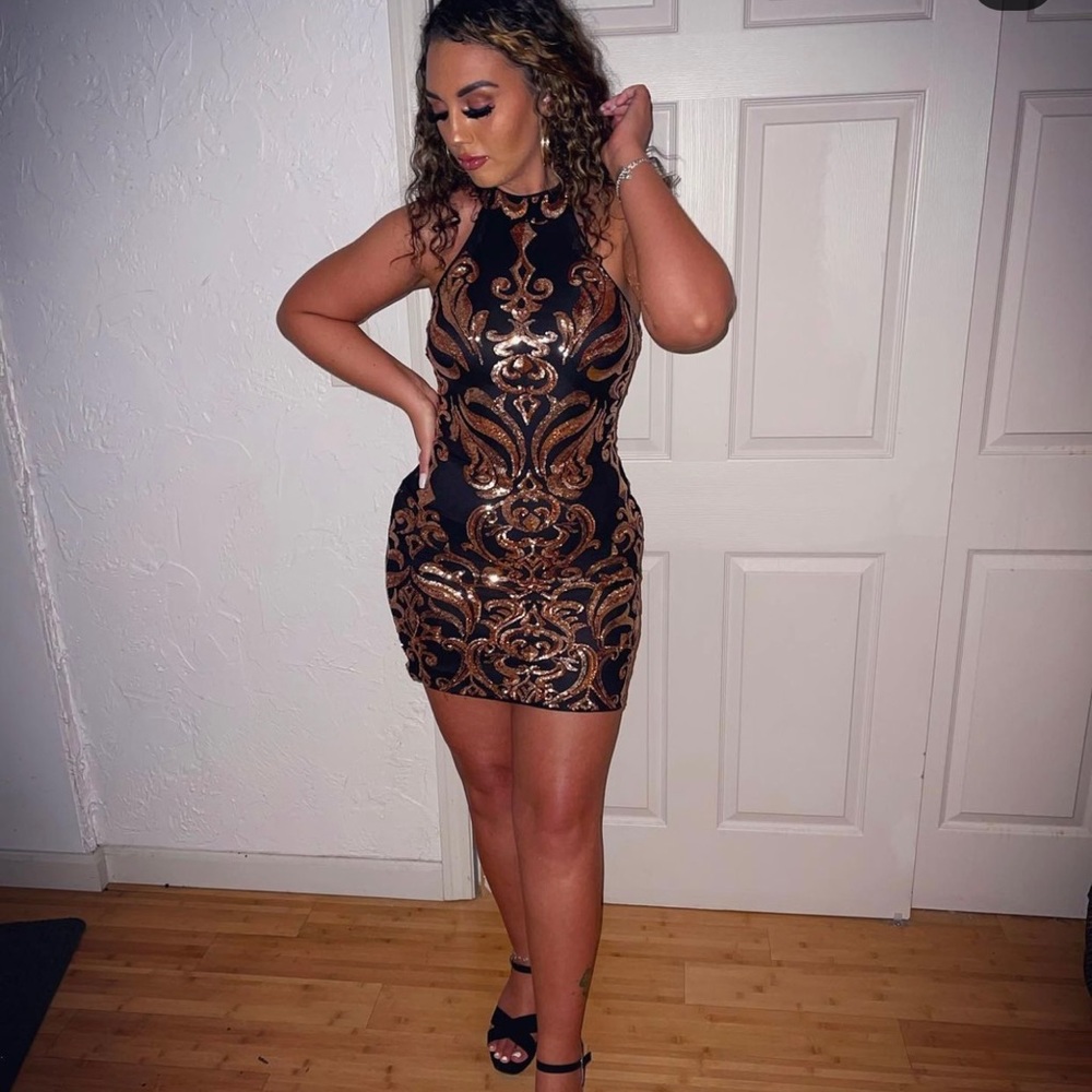 Windsor Black & Rose Gold Dress